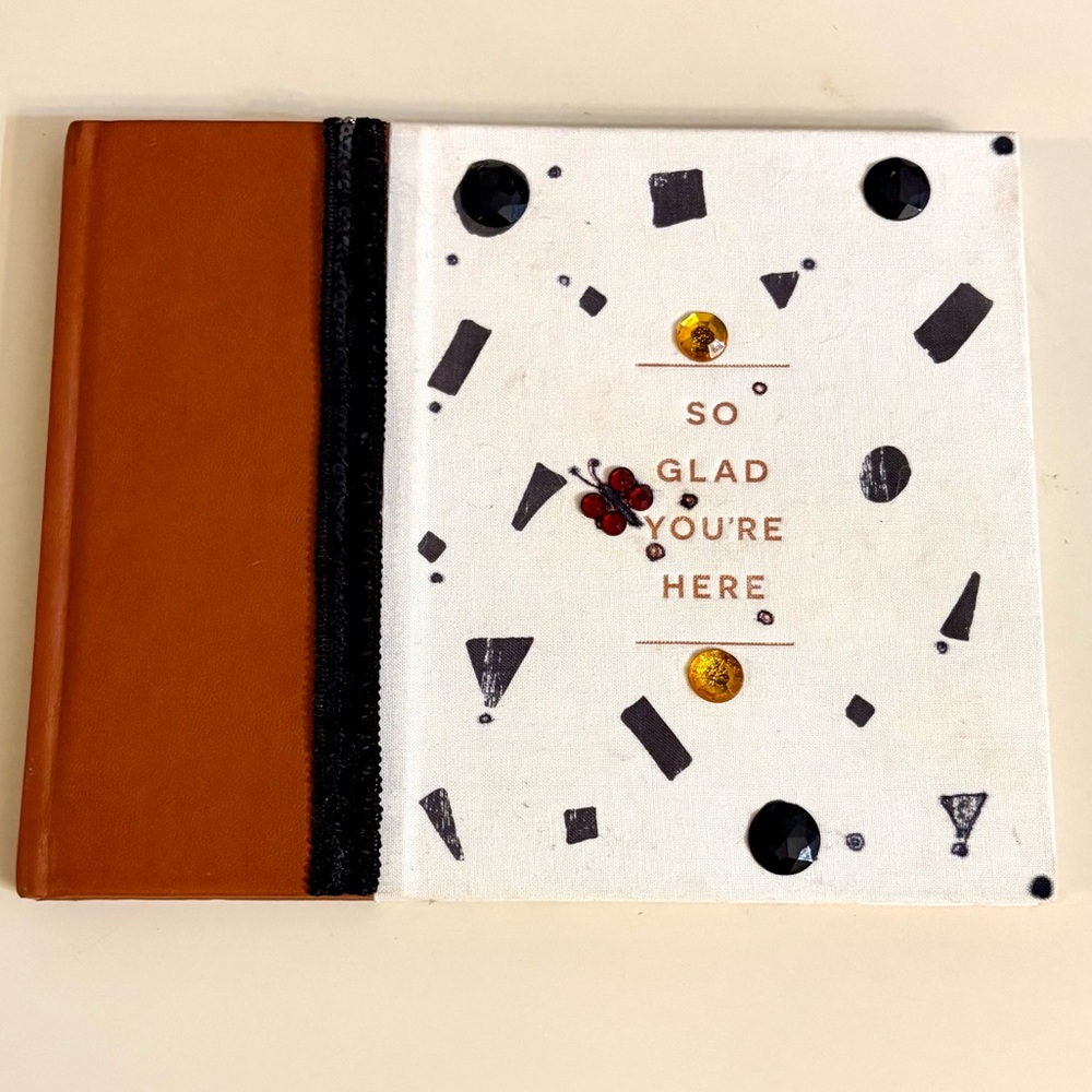 Brown and White Journal with Decorative Cover